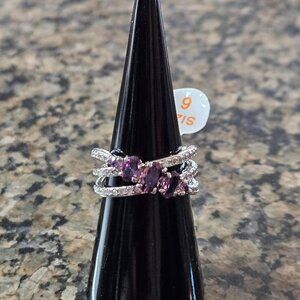 Bomb Party RBP5532 "Cross My Heart" Amethyst Cubic Zirconia Sz 6